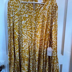 Time & Tru yellow floral blouse size xxxl